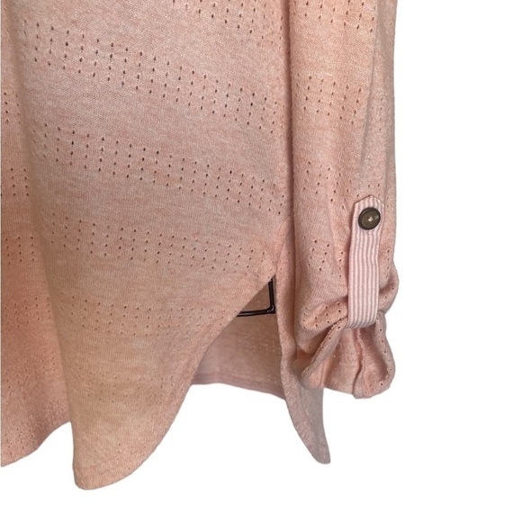 Anthropologie Akemi + Kin Sylvie Pointelle Tunic Top  Roll Tab Sleeve - Picture 7 of 9